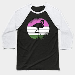 Flamingo Bird Gender Queer Pride Ally Baseball T-Shirt